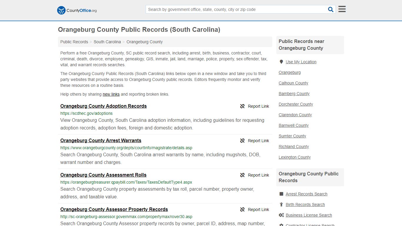 Public Records - Orangeburg County, SC (Business, Criminal ...
